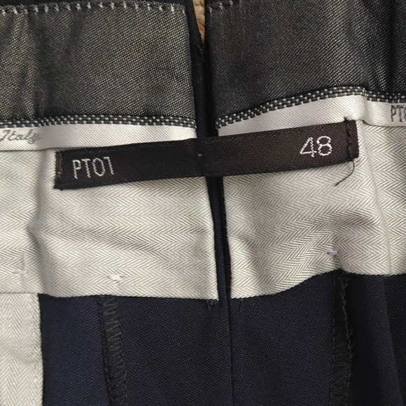 NWOT PT01 Super Slim Fit Wool Elastane Dress Pants Navy Blue Mens Sz 48 EU 32 US - Picture 13 of 16